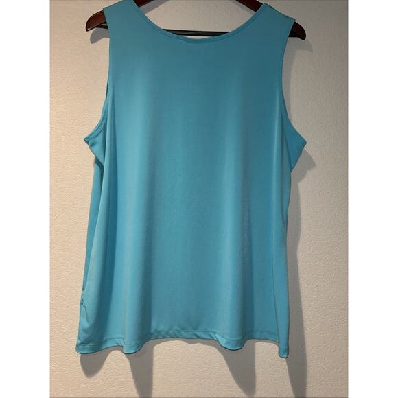 Susan Graver Women's XL Turquoise Liquid Knit Tank Top Career Athleisure - Picture 9 of 9